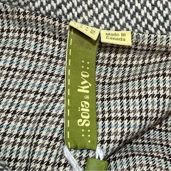 Soia & Kyo Gemma Coat Womens Small Gray Checkered Belted Peacoat Jacket NWT - Picture 14 of 16